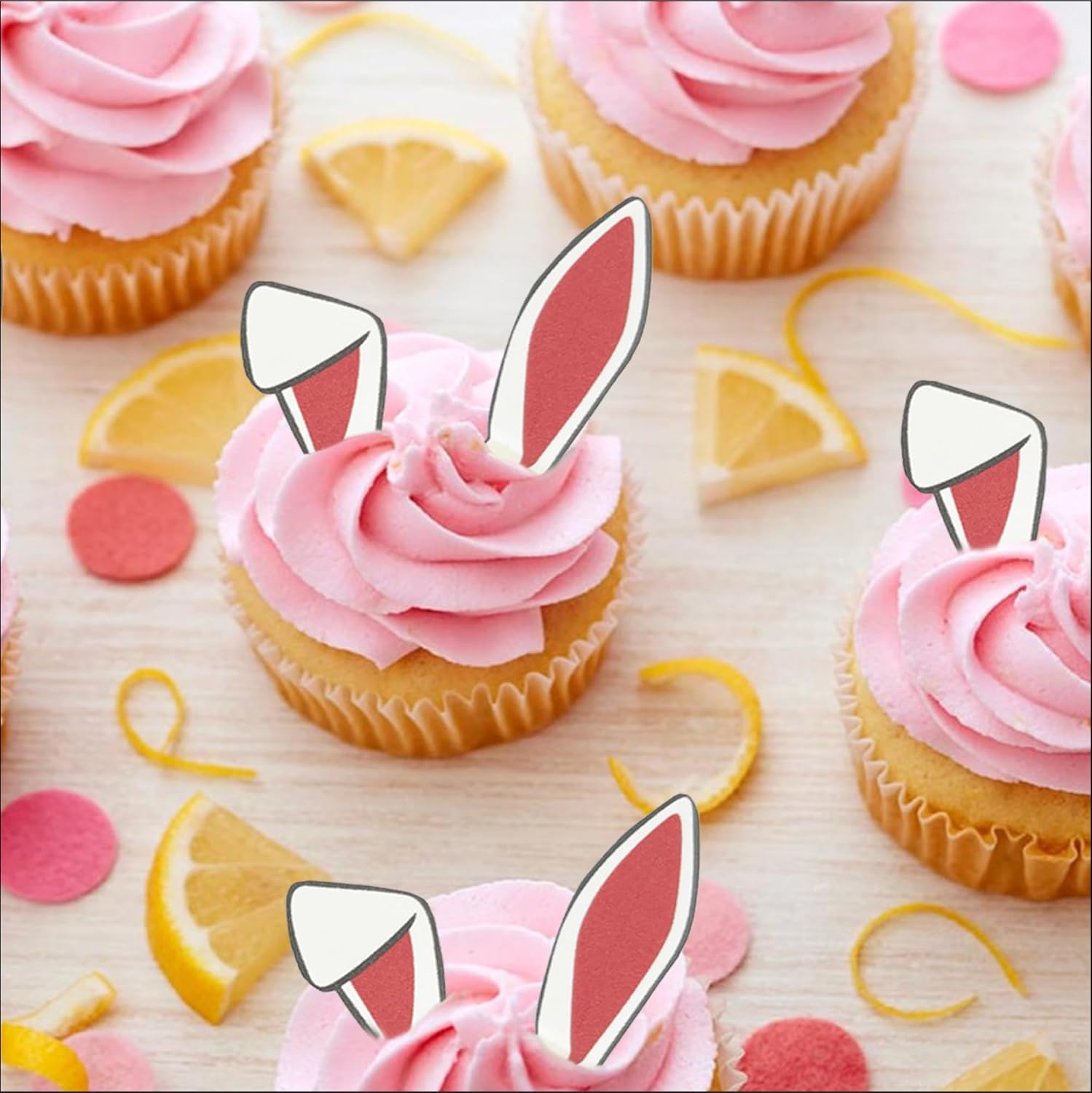 Edible Bunny Ears Cake Toppers – Small Size – Set of 24