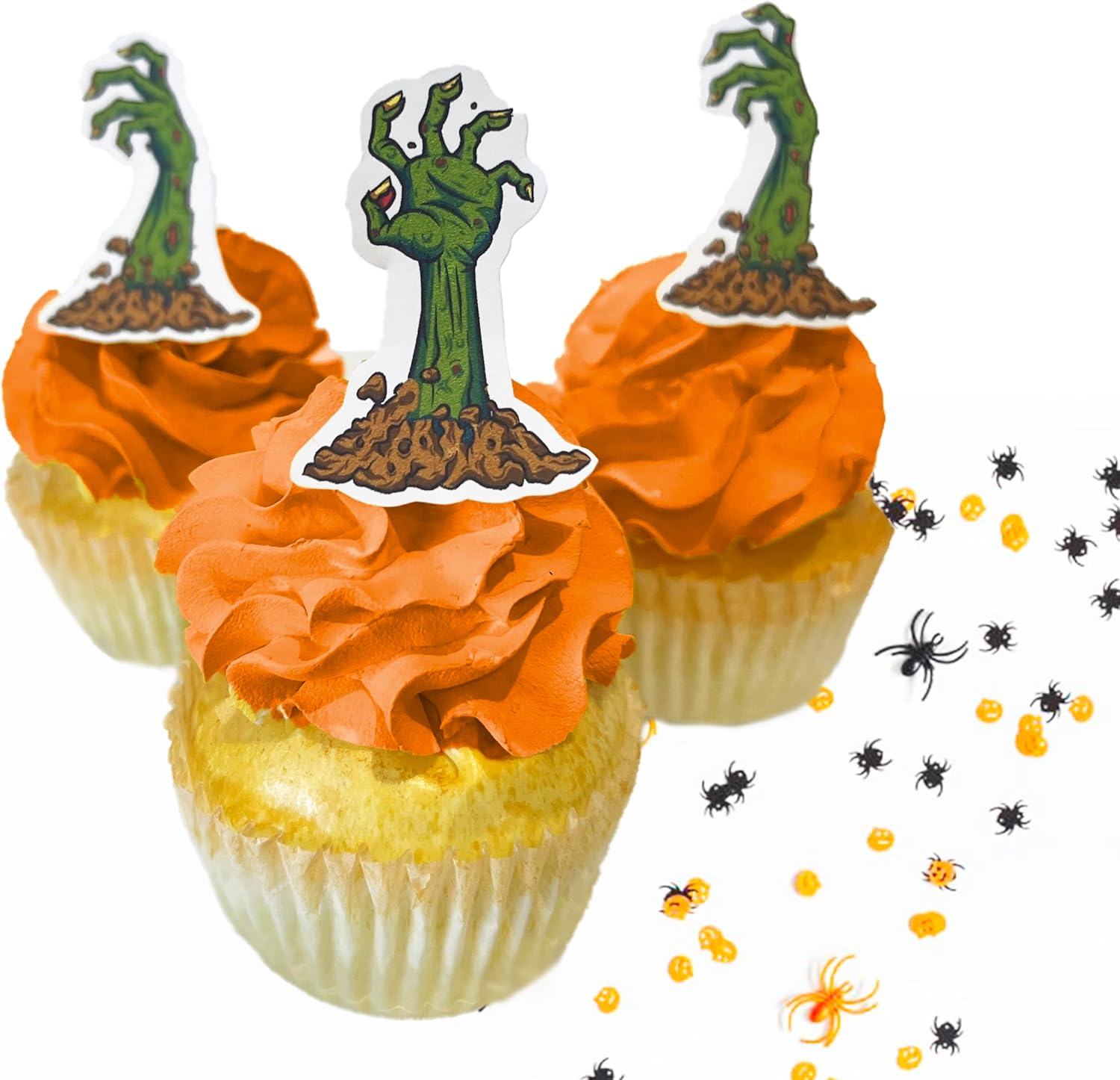 Edible Zombie Hand Cake Toppers – Small Size – Assorted Set of 24