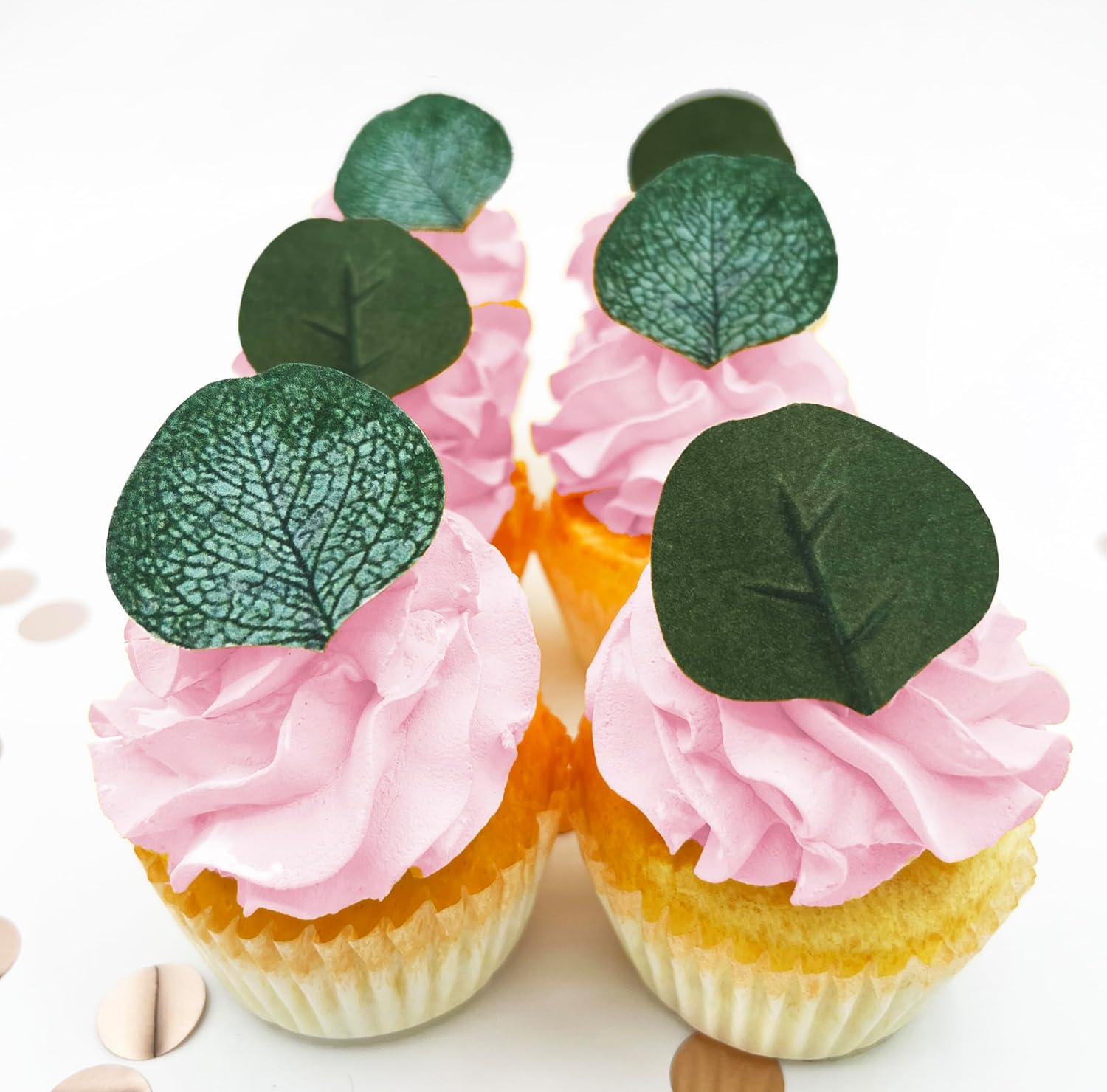 Edible Eucalyptus Leaf Cake Toppers – Small Size – Set of 24