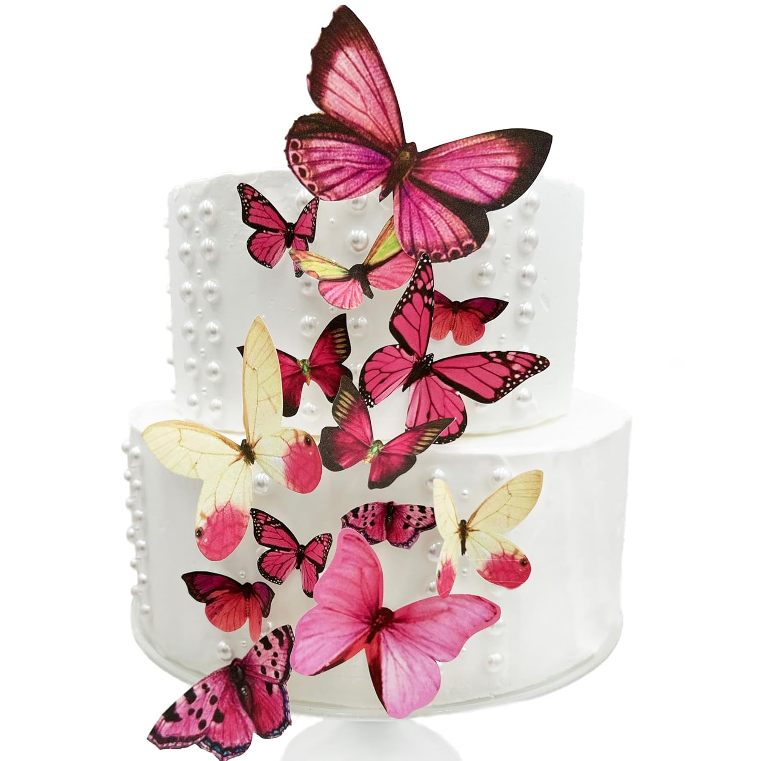 Edible Butterfly Cake Toppers – Assorted Size – Set of 15