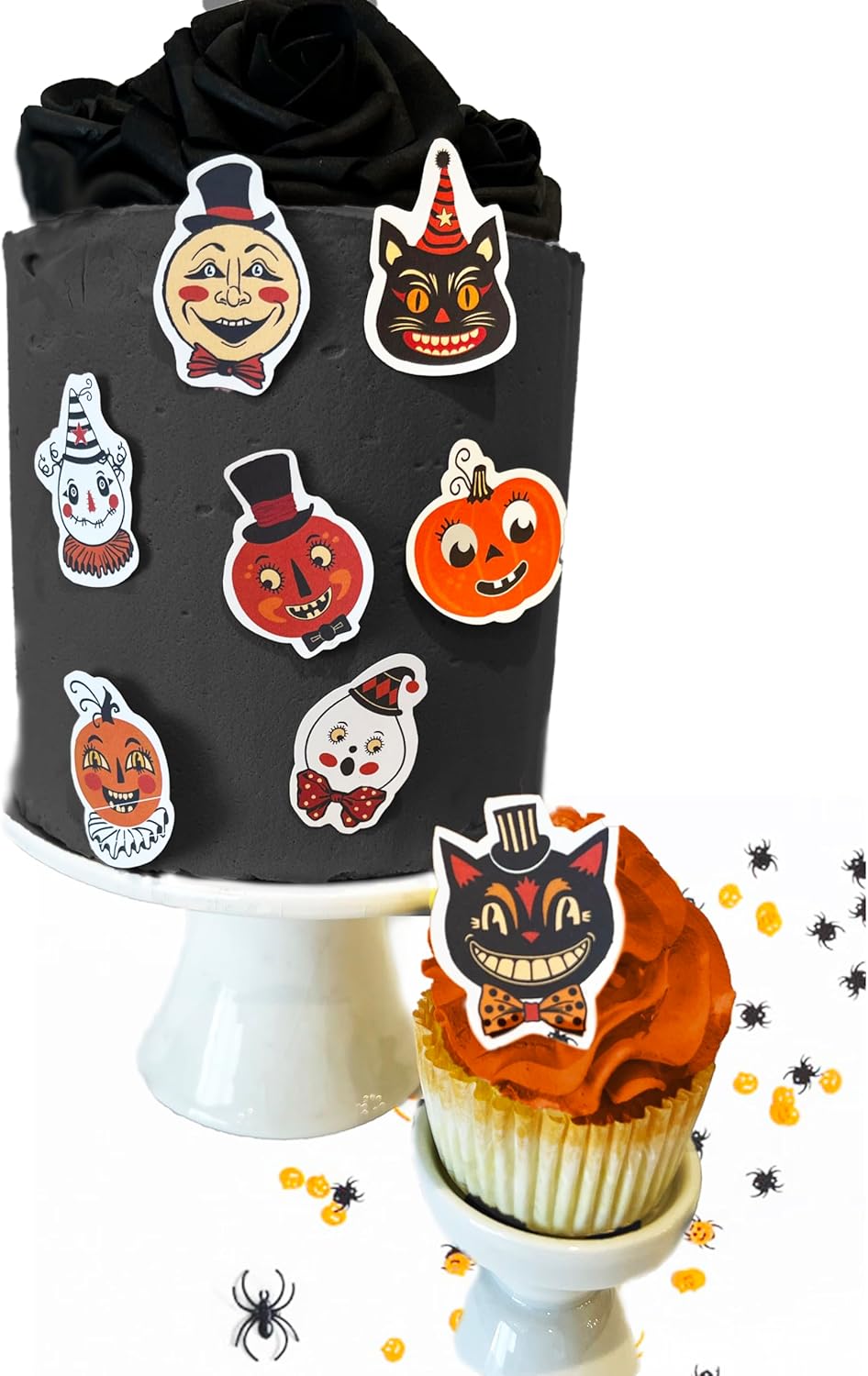 Edible Halloween Cuties Cake Toppers – Small Size – Assorted Set of 24