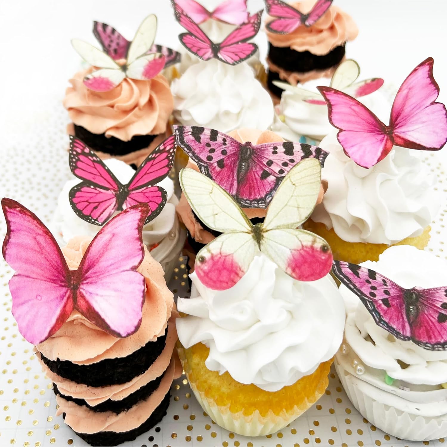Edible Butterfly Cake Toppers – Large Size – Set of 15