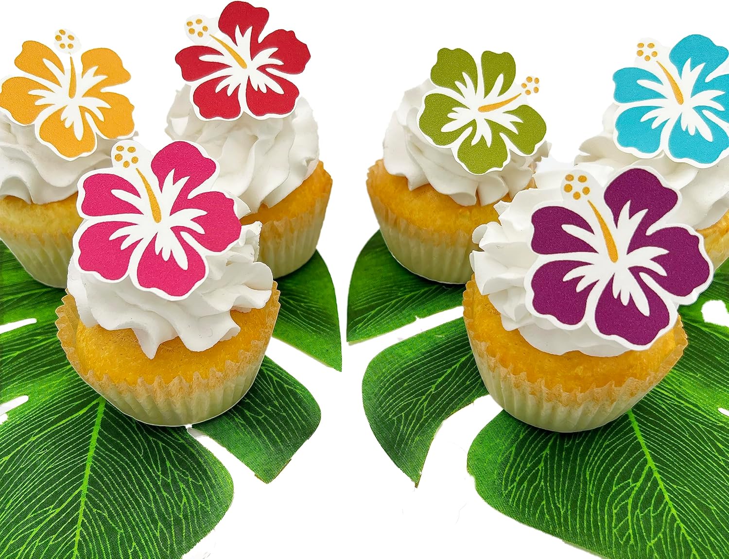 Edible Hibiscus Flower Cake Toppers – Small Size – Set of 20